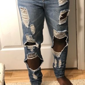 Ripped boyfriend jeans